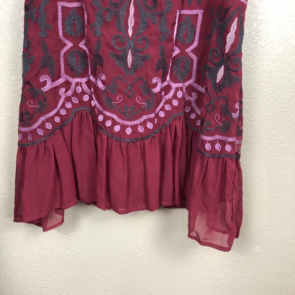 🛍️ Octavia || Ruffle Embroidered Blouse Top - Picture 2 of 11